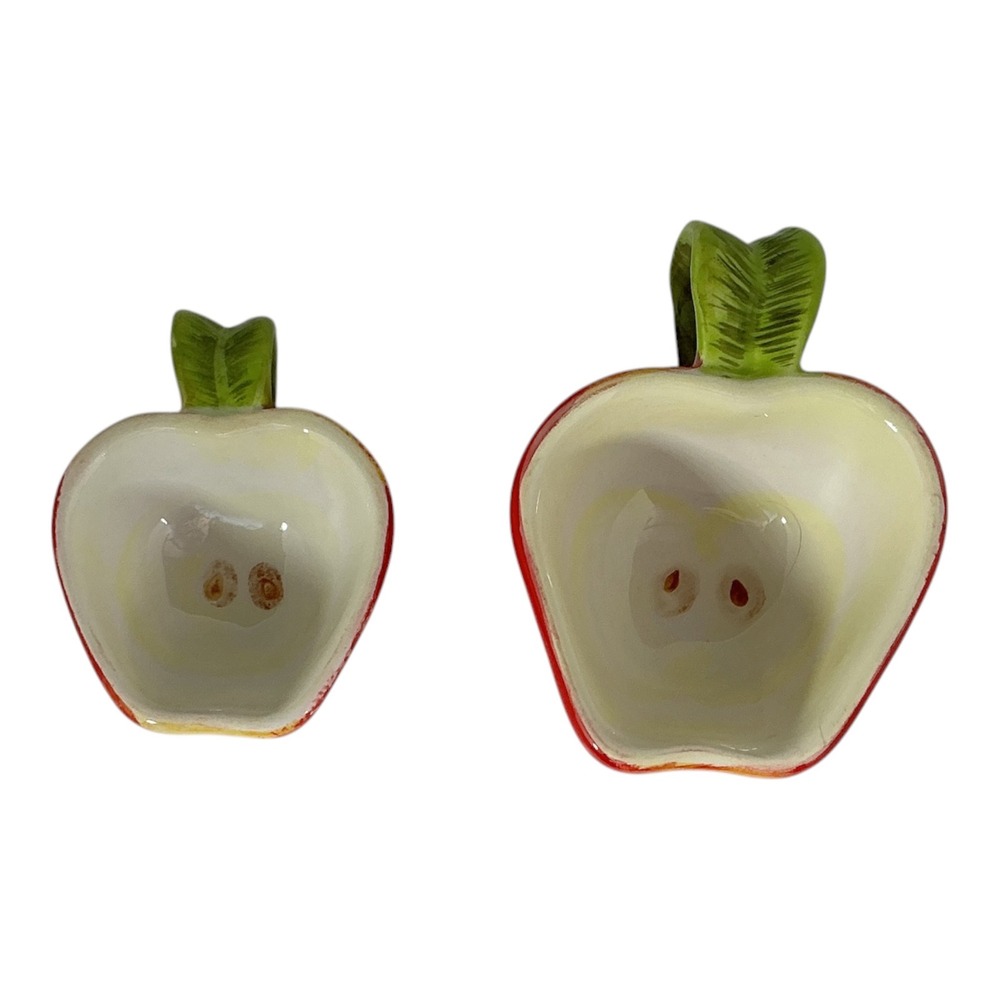 Red Apple Ceramic Measuring Cups Set of 4 Hanging Nesting Kitchen Decor - Picture 12 of 13
